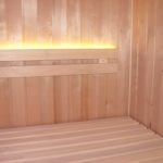 Sauna Beleuchtung indirekt LED Lichtleisten in Rückenlehne integriert (13)