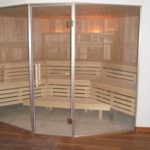 Sauna Sonderanfertigung Voll-Glasfront Erker Schrägform (4)